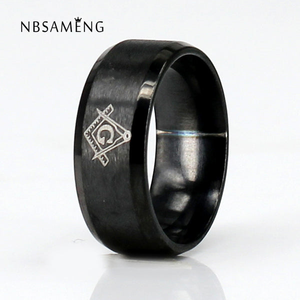 Titanium Stainless Steel Freemason Ring