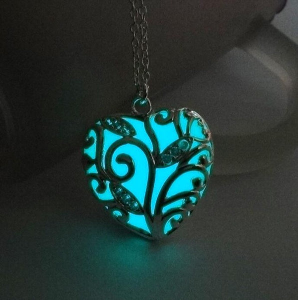 Turquoise Glow Heart Necklace/ Pendant