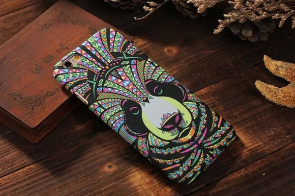 Psychedelic Luminous Embossed Feel Aztec Animal case IPhone 7, 7Plus, 6, 6s, 6plus, 5, 5s