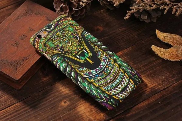 Psychedelic Luminous Embossed Feel Aztec Animal case IPhone 7, 7Plus, 6, 6s, 6plus, 5, 5s