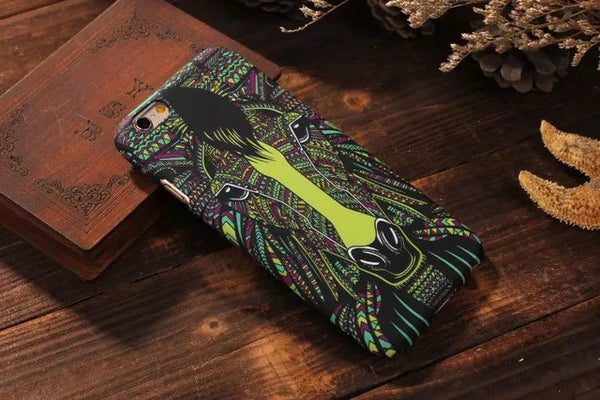 Psychedelic Luminous Embossed Feel Aztec Animal case IPhone 7, 7Plus, 6, 6s, 6plus, 5, 5s