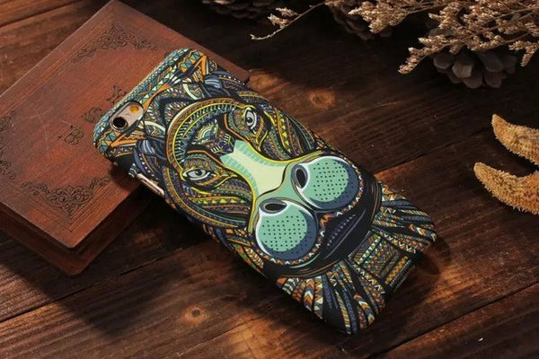 Psychedelic Luminous Embossed Feel Aztec Animal case IPhone 7, 7Plus, 6, 6s, 6plus, 5, 5s