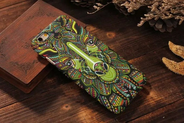 Psychedelic Luminous Embossed Feel Aztec Animal case IPhone 7, 7Plus, 6, 6s, 6plus, 5, 5s