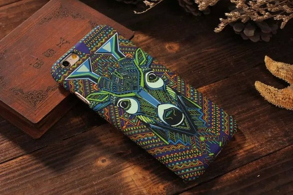 Psychedelic Luminous Embossed Feel Aztec Animal case IPhone 7, 7Plus, 6, 6s, 6plus, 5, 5s