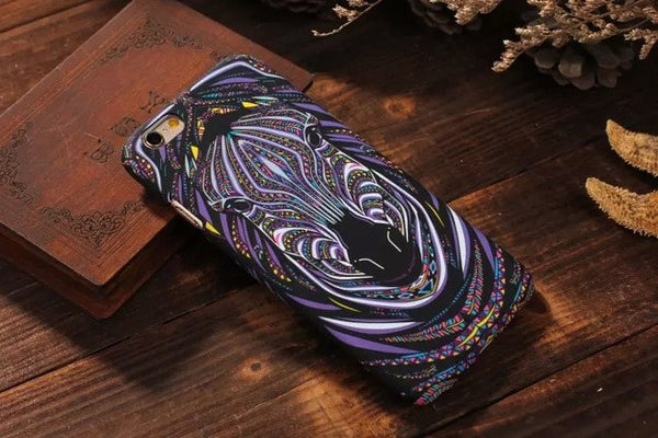 Psychedelic Luminous Embossed Feel Aztec Animal case IPhone 7, 7Plus, 6, 6s, 6plus, 5, 5s