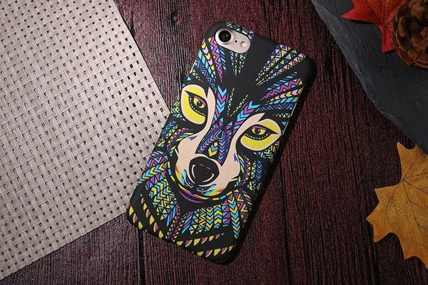 Psychedelic Luminous Embossed Feel Aztec Animal case IPhone 7, 7Plus, 6, 6s, 6plus, 5, 5s