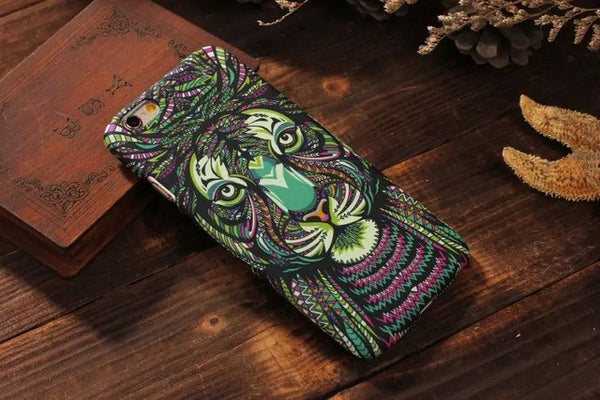 Psychedelic Luminous Embossed Feel Aztec Animal case IPhone 7, 7Plus, 6, 6s, 6plus, 5, 5s