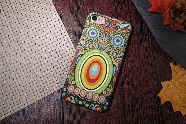 Psychedelic Luminous Embossed Feel Aztec Animal case IPhone 7, 7Plus, 6, 6s, 6plus, 5, 5s