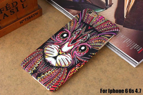 Psychedelic Luminous Embossed Feel Aztec Animal case IPhone 7, 7Plus, 6, 6s, 6plus, 5, 5s