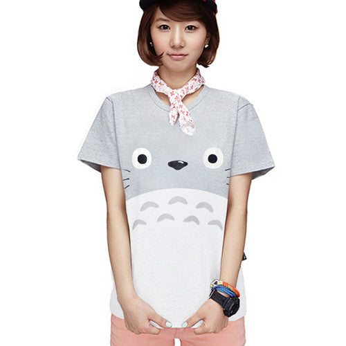 Harajuku Kawaii Cat Totoro Short Sleeve Cotton T shirt