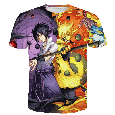 Naruto Kyuubi Uchiha Sasuke Tshirts Prints