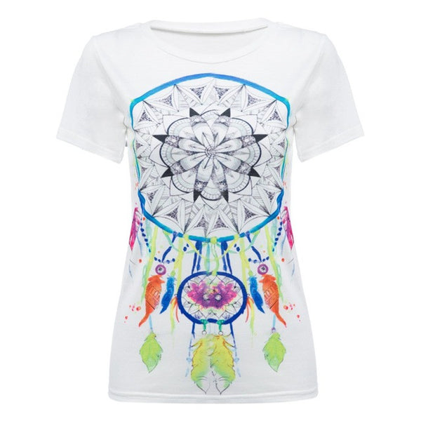 Summer Women White T shirt  Tops