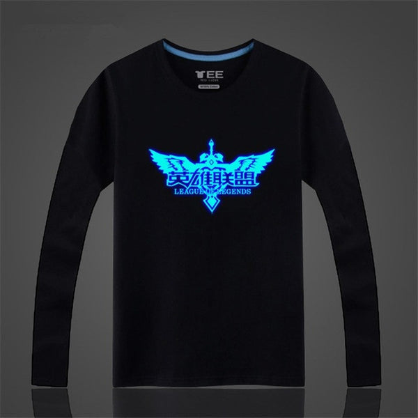 Long Sleeve Quality Glow T Shirt Men Naruto