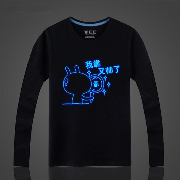 Long Sleeve Quality Glow T Shirt Men Naruto