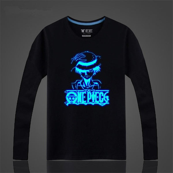 Long Sleeve Quality Glow T Shirt Men Naruto