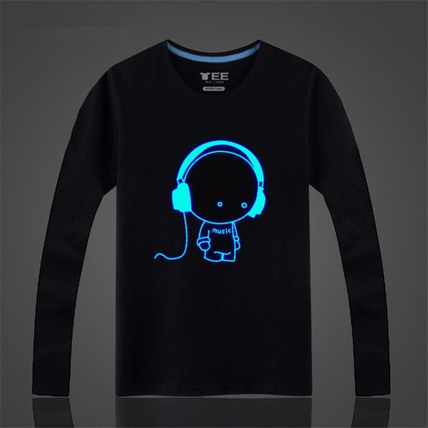 Long Sleeve Quality Glow T Shirt Men Naruto