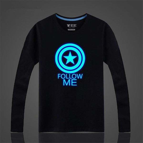 Long Sleeve Quality Glow T Shirt Men Naruto