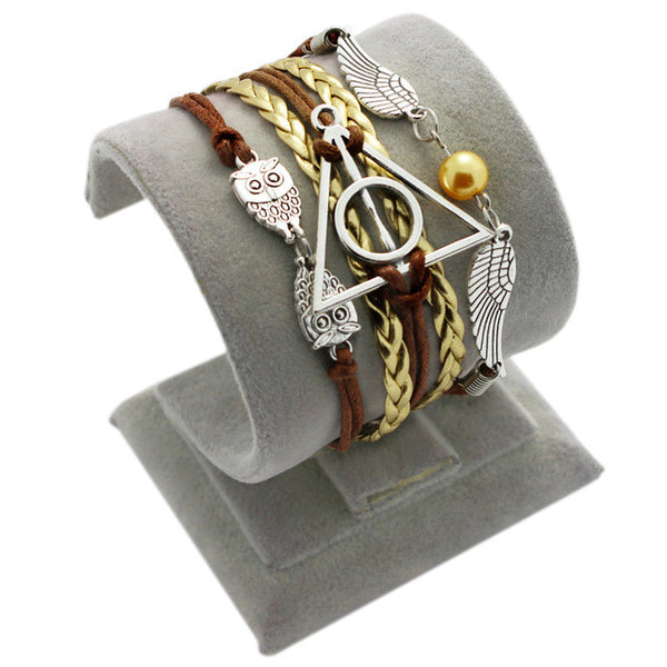 Harry Potter Deathly Hallows and Golden Snitch Bracelet