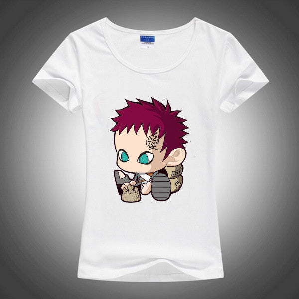 Summer Slim Style Naruto Cute Gaara 2017 Women Sublimation Ink Print T-shirt